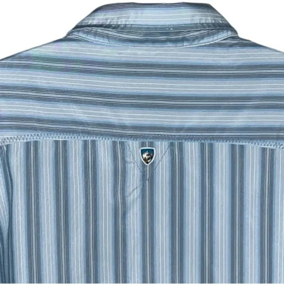 KÜHL Performance‎ Shirt Blue Stripe, Men’s Size Medium - Picture 8 of 9